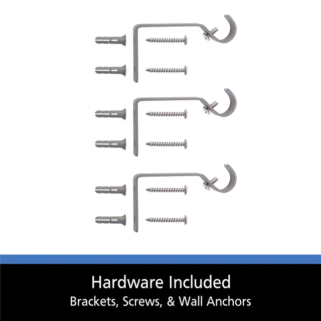 Alt view image 4 of 5 - Mainstays 1/2" Benton Petite Café Adjustable Curtain Rod, 48-84", Brushed Nickel