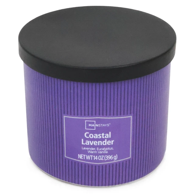 Alt view image 5 of 6 - Mainstays Coastal Lavender 3-Wick Decorative Wrap Candle, 14 oz