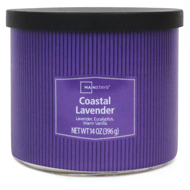 Alt view image 4 of 6 - Mainstays Coastal Lavender 3-Wick Decorative Wrap Candle, 14 oz