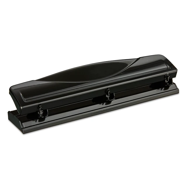 Alt view image 2 of 4 - Pen+Gear 3-Hole Punch, 12 Sheet Capacity, Black