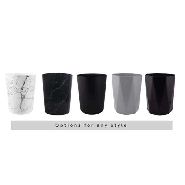 Alt view image 2 of 6 - Mainstays 5 gal Gray Geometric Bathroom Wastebasket, Open Top, Polypropylene Plastic