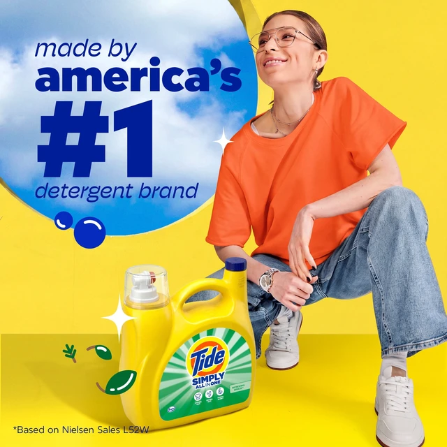 Alt view image 4 of 6 - Tide Simply Liquid Laundry Detergent, Daybreak Fresh Scent, 85 Loads, 107 fl oz, All-In-One Detergent