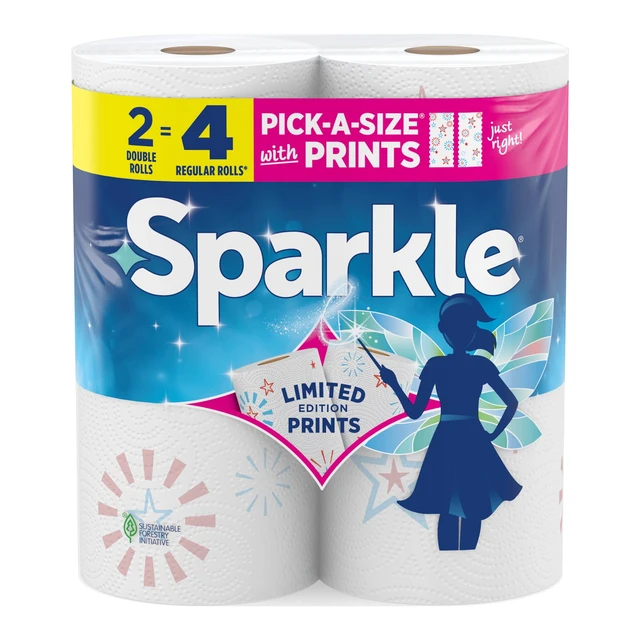 Alt view image 3 of 6 - Sparkle Pick-a-Size Paper Towels, Limited Edition Summer Design, 2 Double Roll