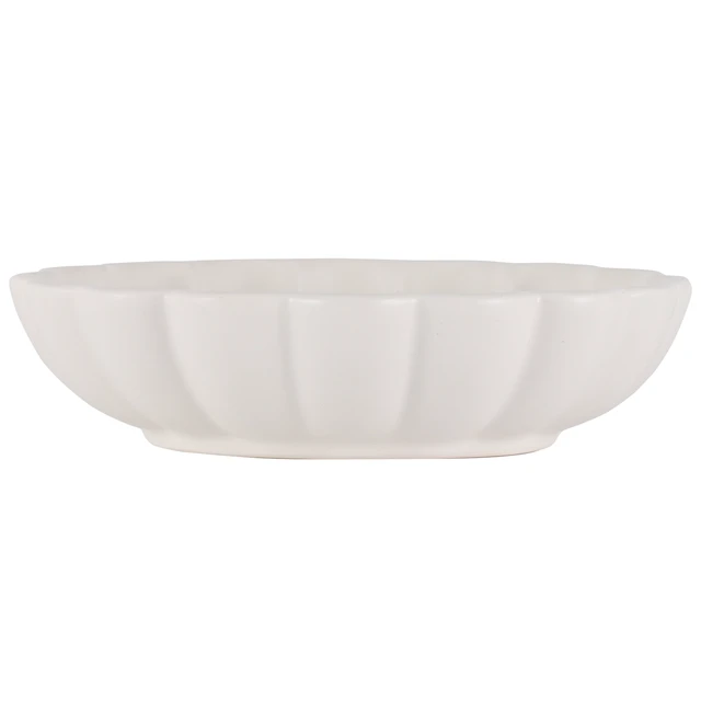 Alt view image 4 of 6 - Mainstays Scalloped White Decorative Tabletop Bowl