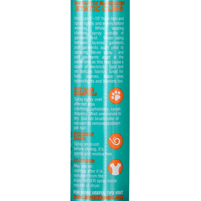 Alt view image 5 of 6 - Static Guard Anti-Static Spray, Fresh Linen Scent, 5.5 oz Spray Can
