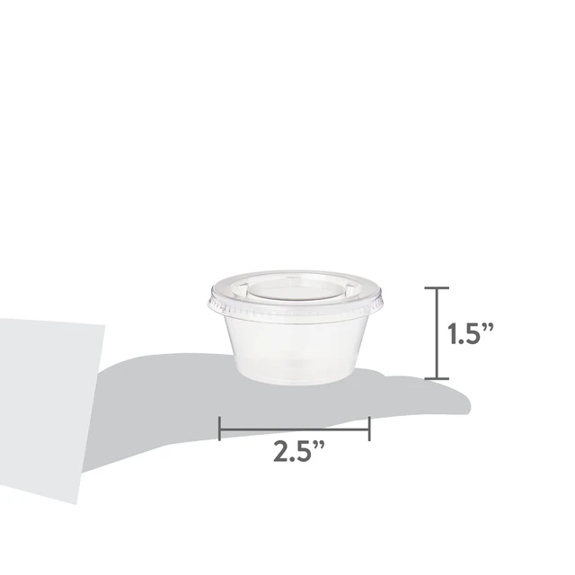 Alt view image 2 of 6 - Great Value Disposable Plastic Cups with Lids, Clear, 2 oz, 50 Count