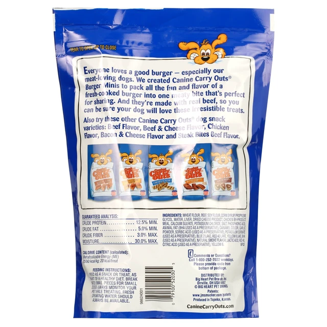 Alt view image 5 of 6 - Canine Carry Outs Burger Minis Beef Flavor Dog Treats, 22.5oz Bag
