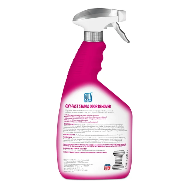 Alt view image 3 of 3 - OUT! Oxygen Activated Pet Stain & Odor Remover for Dogs - Fresh Scent - 32oz.