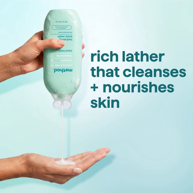Alt view image 2 of 6 - method Body Wash, Coco Twist - Leaves Skin Feeling Soft & Moisturized, Made Without Parabens, Notes of Coconut Milk, Avocado & Macadamia, 18 fl oz