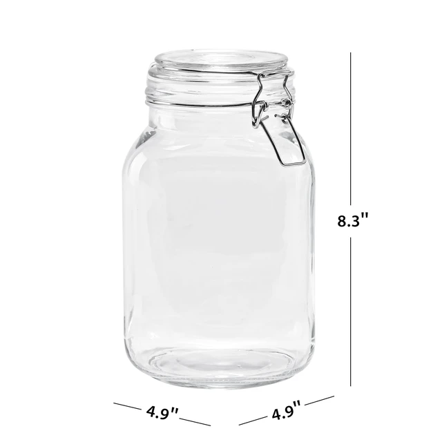 Alt view image 5 of 6 - Mainstays 67 oz Glass Airtight Food Storage Jar Canister with Locking Lid, Kitchen Pantry Storage Container for Dry Food, Coffee, Sugar and Pantry Organization