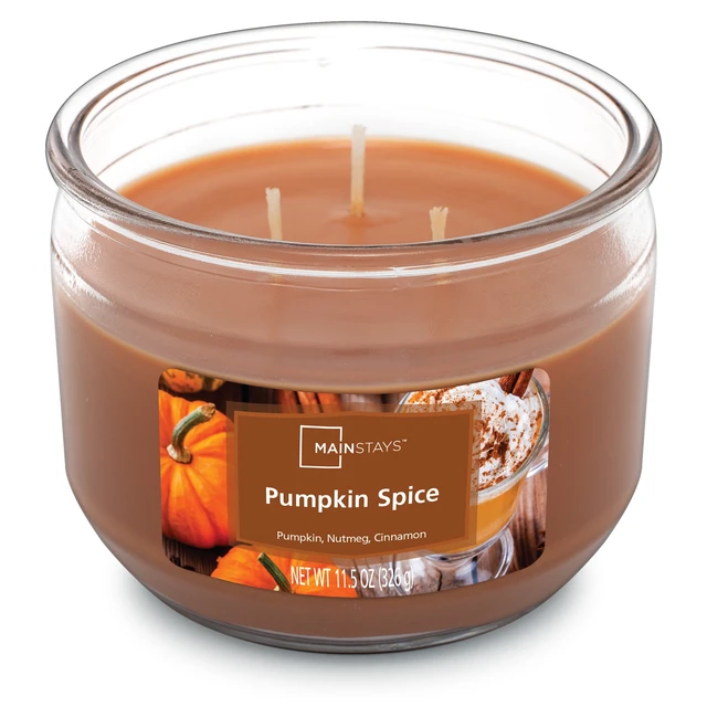 Alt view image 2 of 5 - Mainstays Pumpkin Spice Scented 3-Wick Candle, 11.5 oz