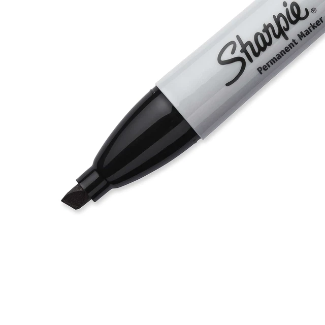 Alt view image 3 of 6 - Sharpie Permanent Markers, Chisel Tip, Black, 4 Count
