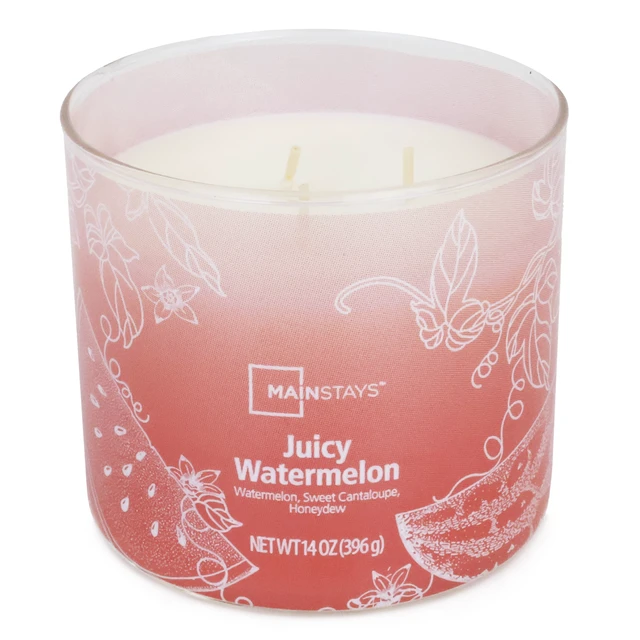 Alt view image 2 of 6 - Mainstays 3-Wick Ombre Wrap Juicy Watermelon Candle, 14 oz
