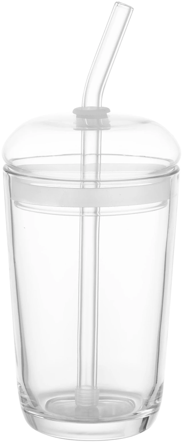 Main image of Better Homes & Gardens 16 oz Clear Glass Tumbler with Dome Lid