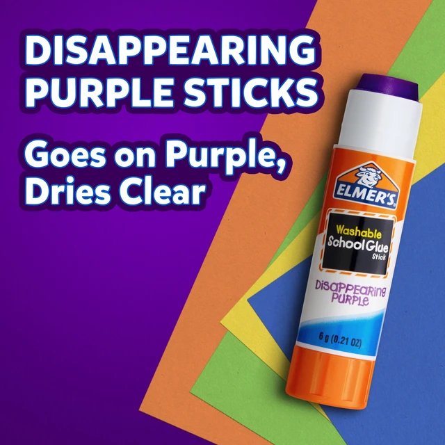 Alt view image 5 of 5 - Elmer's Disappearing Purple Washable School Glue Sticks, 6 Gram, 12 Count
