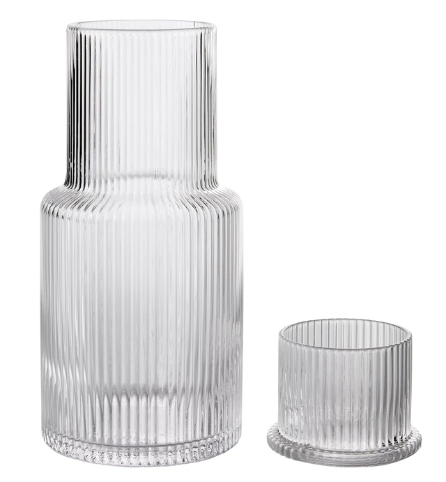 Alt view image 6 of 6 - Better Homes & Gardens Glass 30 oz Ribbed Carafe, Clear