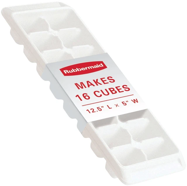 Alt view image 6 of 6 - (2 pack) Rubbermaid Quick Release Ice Cube Tray, Plastic, White, Rectangular
