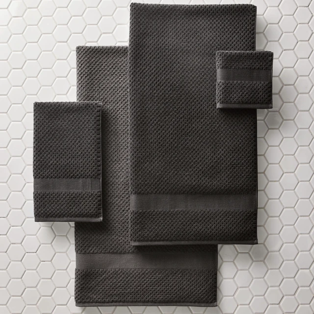 Alt view image 5 of 6 - Better Homes & Gardens Signature Soft Cotton Popcorn Textured Hand Towel, Grey Shadow