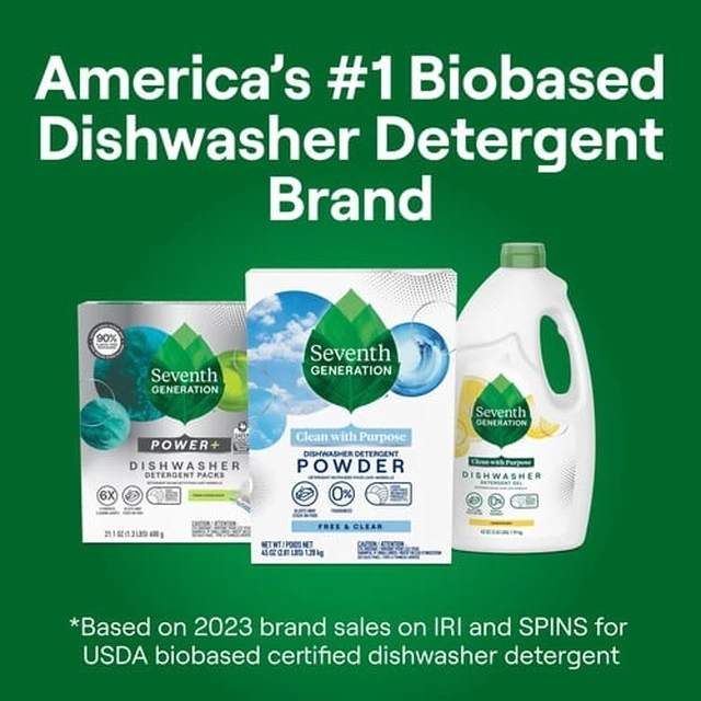 Alt view image 2 of 6 - Seventh Generation Dishwasher Detergent Powder, Free & Clear, 45 fl Oz