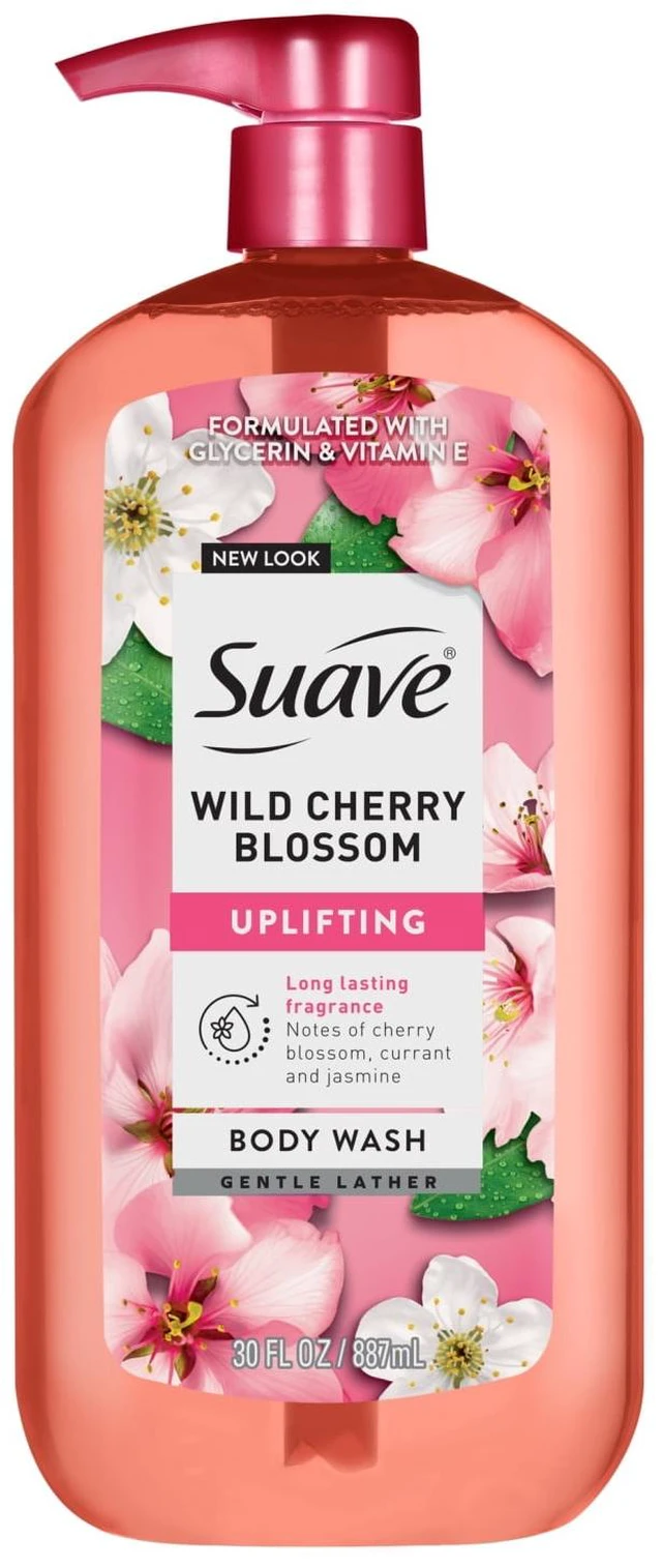 Main image of Suave Wild Cherry Blossom Moisturizing Body Wash with Glycerin & Vitamin E, 30 FL OZ Pump