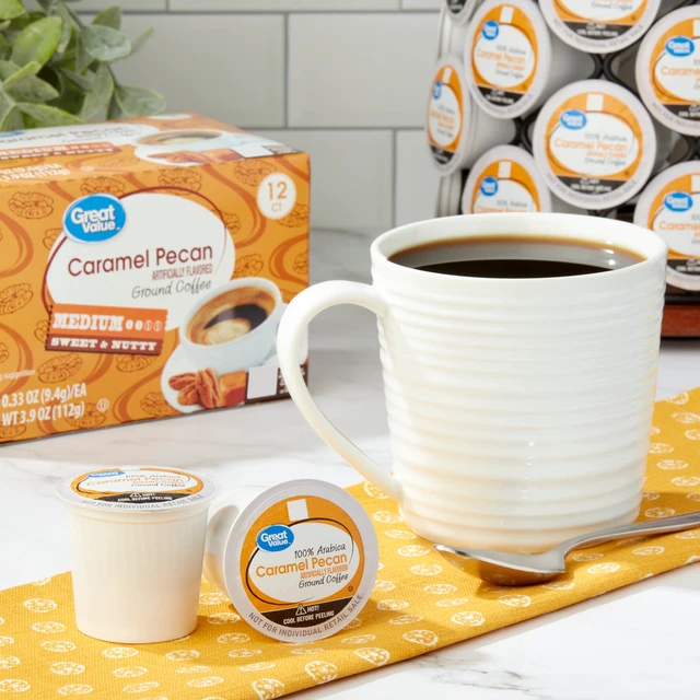 Alt view image 6 of 6 - Great Value Caramel Pecan Medium Roast Coffee Pods, 12 Ct