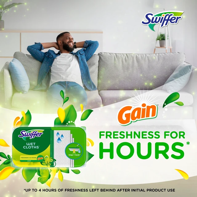 Alt view image 2 of 6 - Swiffer Mop & Go Wet Refills, Gain, 12 Count