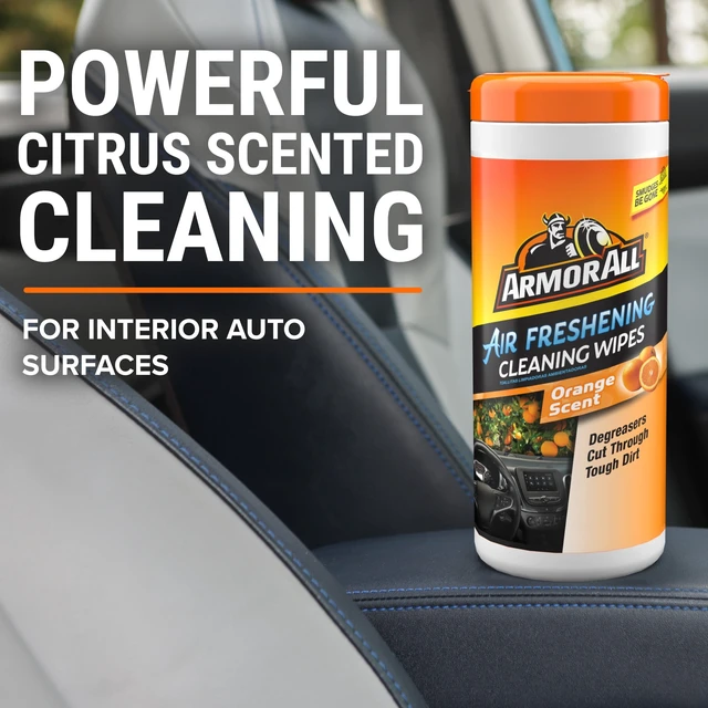 Alt view image 5 of 5 - Armor All Interior Car Cleaning Wipes in Orange Scent, 25 Count