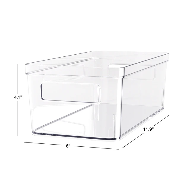 Alt view image 5 of 6 - Mainstays Medium Clear Plastic Pantry Storage Organizer Bin with Handles, 12 in x 6 in x 4 in