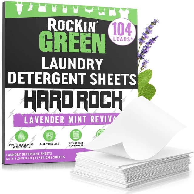 Main image of Rockin' Green Hard Water Laundry Sheets, Lavender Mint, 104 Loads