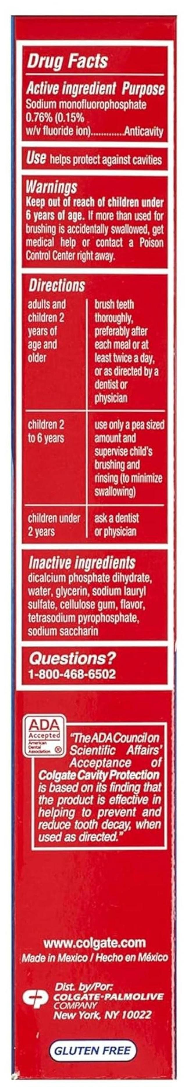 Alt view image 3 of 7 - Colgate Cavity Protection Toothpaste with Fluoride, 60% Free, 2.5oz, 2-Pack