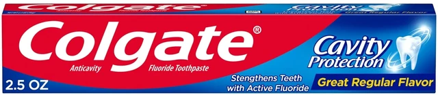 Alt view image 2 of 7 - Colgate Cavity Protection Toothpaste with Fluoride, 60% Free, 2.5oz, 2-Pack