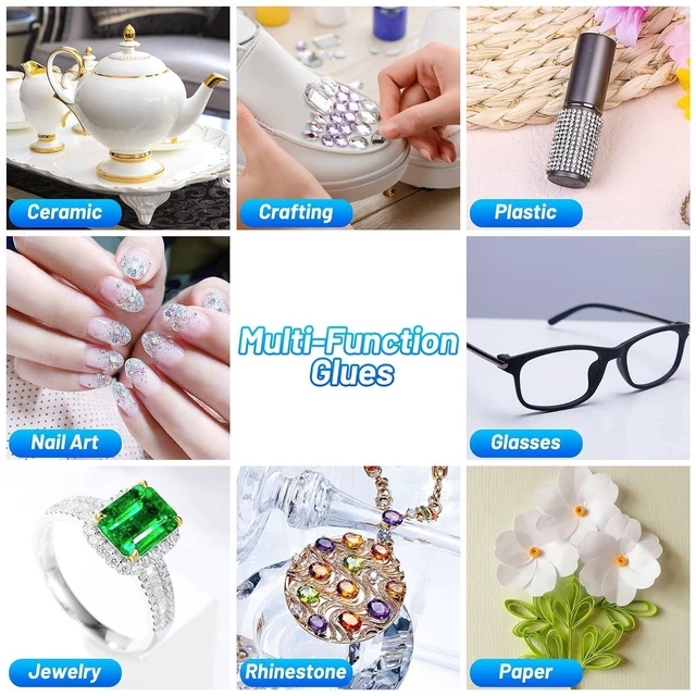Main image of Cridoz B7000 Jewelry Glue Clear 3.7 fl oz Multi-Purpose Craft Adhesive with Precision Tip for Rhinestone Metal Stone Fabric Wood Glass Bead Nail Art Charms