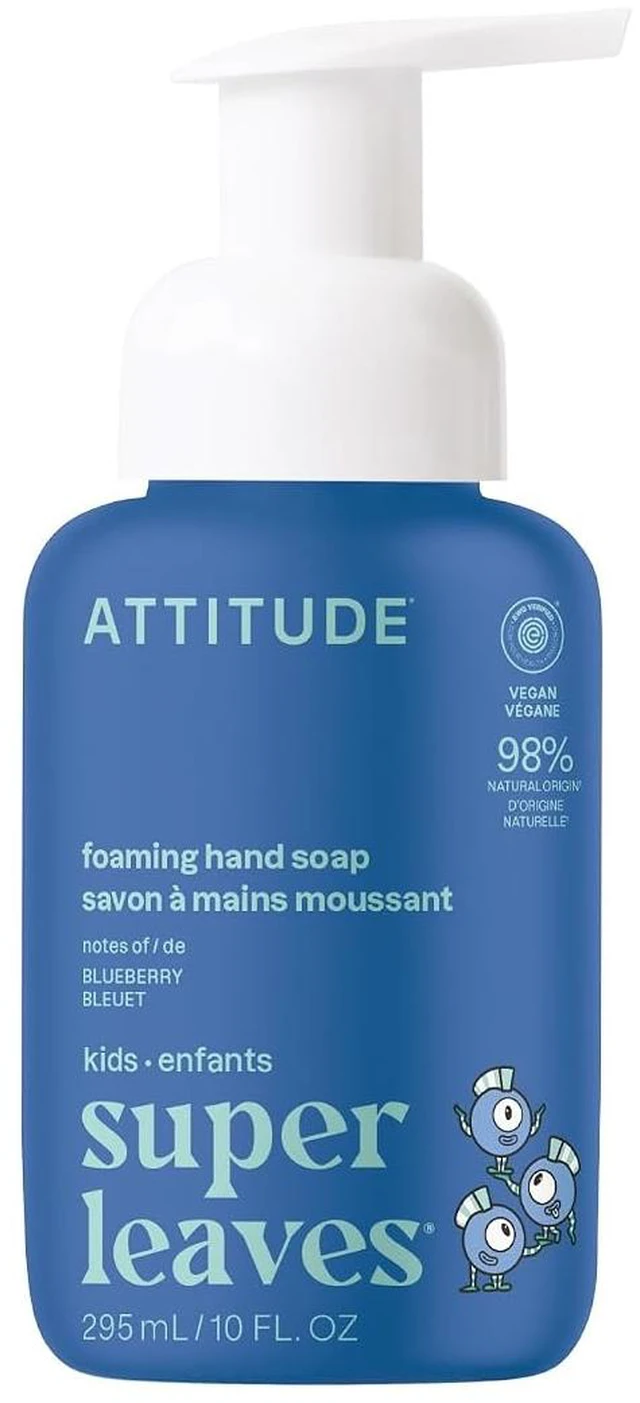 Main image of ATTITUDE Foaming Hand Soap for Kids, EWG Verified, Blueberry, 10 oz