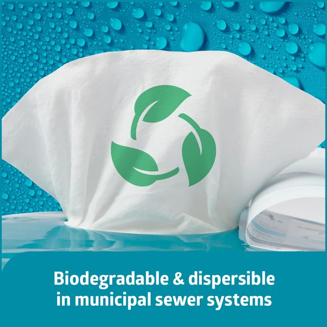 Alt view image 4 of 5 - Medline ReadyFlush Flushable Wipes, 60 Count per Tub, Scented, Biodegradable Incontinence Wet Wipes for Adults with Aloe, Hypoallergenic & pH-Balanced, 8" x 12"