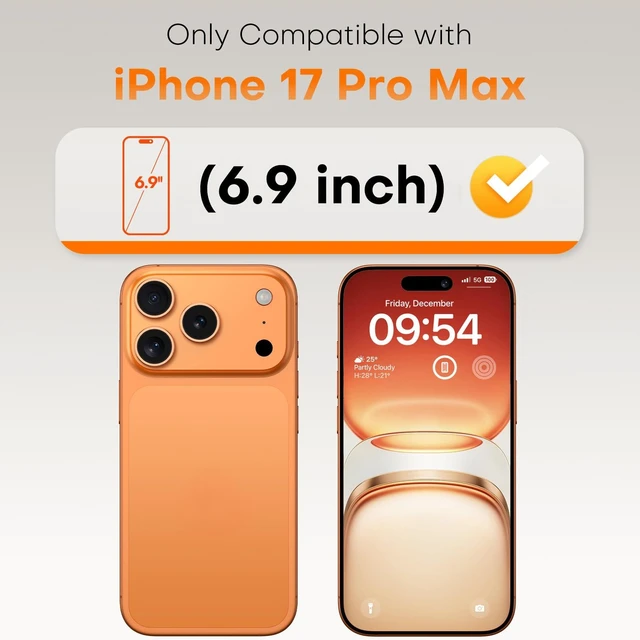 Alt view image 2 of 6 - for iPhone 17 Pro Max Screen Protector, Easy Installation | Bubble-Free, 9H+ Tempered Glass, 8FT Military Grade Shatterproof, Anti-Scratch, Case Friendly HD Clear 6.9" 2 Pack