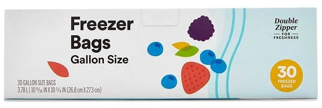 Main image of Gallon Size Freezer Bags, Double Zipper, 30 Count