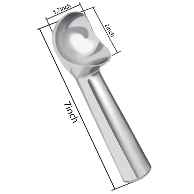 Alt view image 2 of 6 - Ice Cream Scoop, 7 Inch Aluminum, Nonstick, Bright Silver | One-piece aluminum, anti-freeze handle, cuts hard ice cream, gelato & sorbet, hand wash only