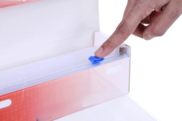 Alt view image 2 of 5 - Cling Wrap Non-PVC Plastic Wrap for Food - 300 Square Foot Roll with Slide Cutter