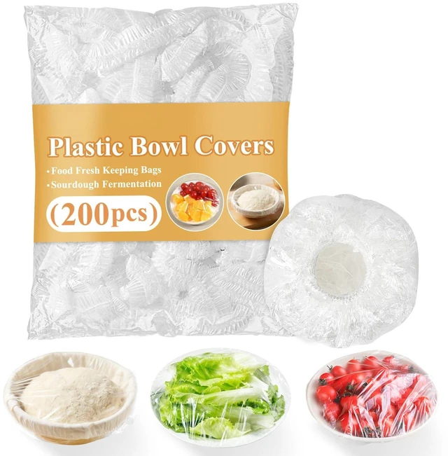 Main image of 200pcs Bowl Covers Bread Proofing - Plastic Wrap for Food Sourdough Bread Baking Rising Elastic Reusable Plate Covers Outdoor Food Fresh Keeping Bags Shower Cap Hair Deep Conditioning