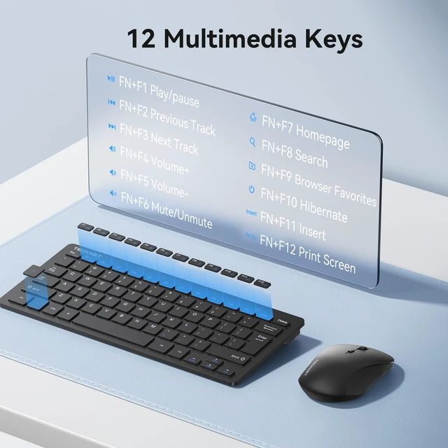 Alt view image 6 of 7 - Wireless Keyboard and Mouse Combo, 2.4G Mini Cordless Computer Keyboard and Mouse Set, Silent Adjustable 1600 DPI, Quiet Click, Lag-Free for Computer, Laptop, PC, Windows, Mac, Chrome OS