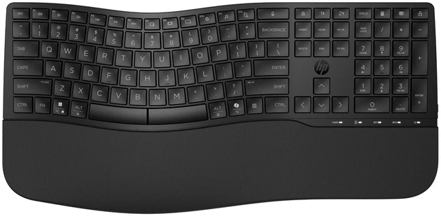 Main image of Comfort Dual-Mode Keyboard, Microsoft Copilot, Adjustable, HP Unifying Dongle, 2.4G Bluetooth, Black, 8T6L8AA