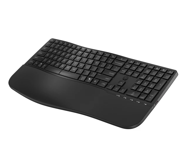 Alt view image 7 of 7 - Comfort Dual-Mode Keyboard, Microsoft Copilot, Adjustable, HP Unifying Dongle, 2.4G Bluetooth, Black, 8T6L8AA