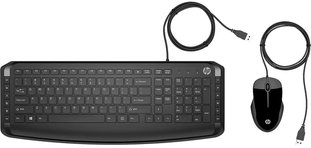 Main image of Pavilion Wired Keyboard and Mouse 200 (Black) - USB-A Plug-and-Play - Full-Sized Keyboard with Numeric Keypad, Enhanced F1-F12 Keys, & 12 Hotkeys - 1600 DPI Mouse - Windows Compatible (9DF28AA#ABL)