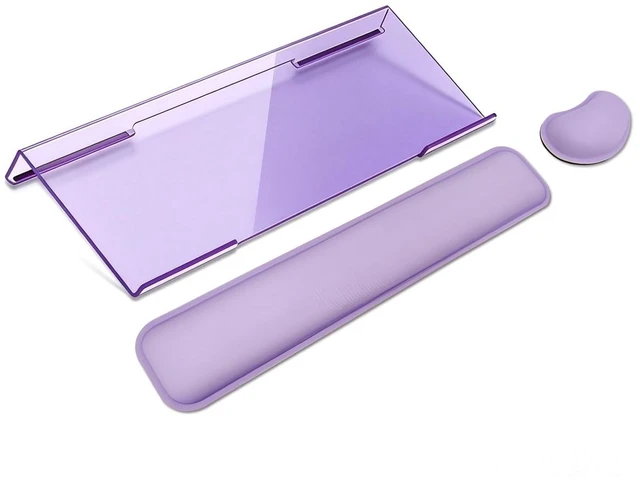 Main image of Computer Keyboard Wrist Rest Stand Set for Desktop, Keyboard Holder Easy Typing with Wrist Pad for Office, Home, School - Purple