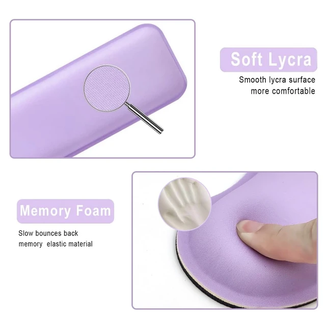 Alt view image 4 of 5 - Computer Keyboard Wrist Rest Stand Set for Desktop, Keyboard Holder Easy Typing with Wrist Pad for Office, Home, School - Purple