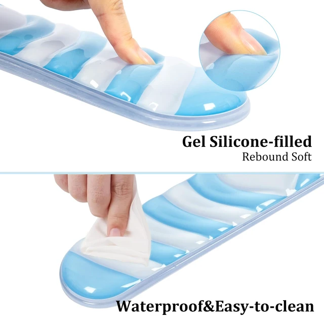 Alt view image 4 of 7 - Blue Cute Ergonomic Gel Wrist Rest for Mouse and Keyboard | Wrist Support for Mouse and Keyboard,Pain Relief Easy Typing Mousepad,Girly Office Desk Accessories,Computer/Laptop/Gaming