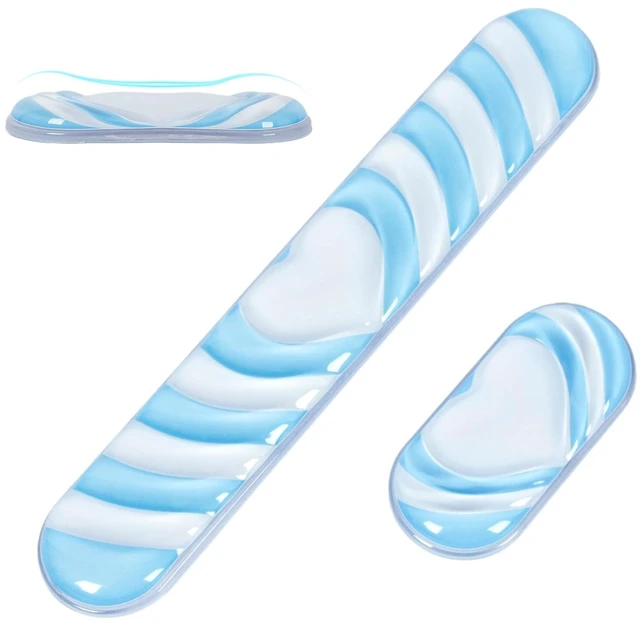 Main image of Blue Cute Ergonomic Gel Wrist Rest for Mouse and Keyboard | Wrist Support for Mouse and Keyboard,Pain Relief Easy Typing Mousepad,Girly Office Desk Accessories,Computer/Laptop/Gaming