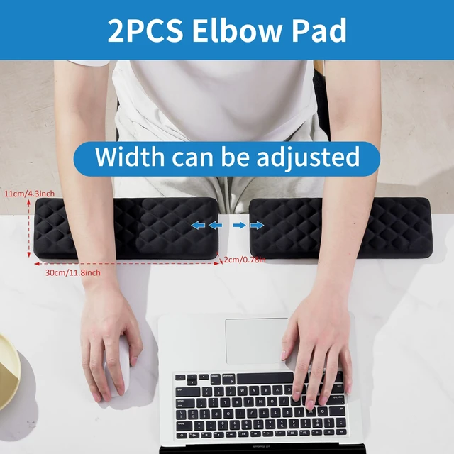 Alt view image 5 of 6 - L-Shaped Desk Elbow Pad for Desk, Memory Foam Elbow Support Padding with Non-Slip, Ergonomic Desk Edge Cushion, Wrist Comfort Support for Office Home 2 Pcs (Diamond Black)