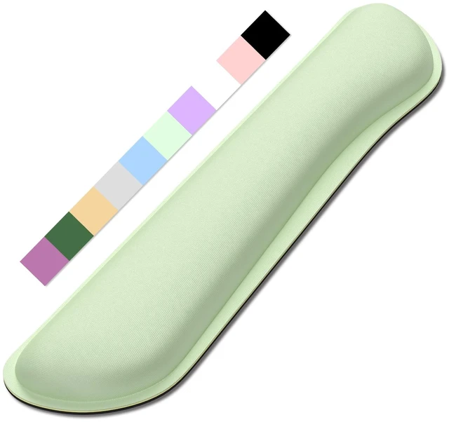 Main image of Enlarge Keyboard Wrist Rest, Memory Foam Keyboard Wrist Cushion for Computer Desk Mats Support, Typing Pain Relief Ergonomic Mouse Pad Rests with Non-Slip Base for Gaming, Laptop, Lake Green