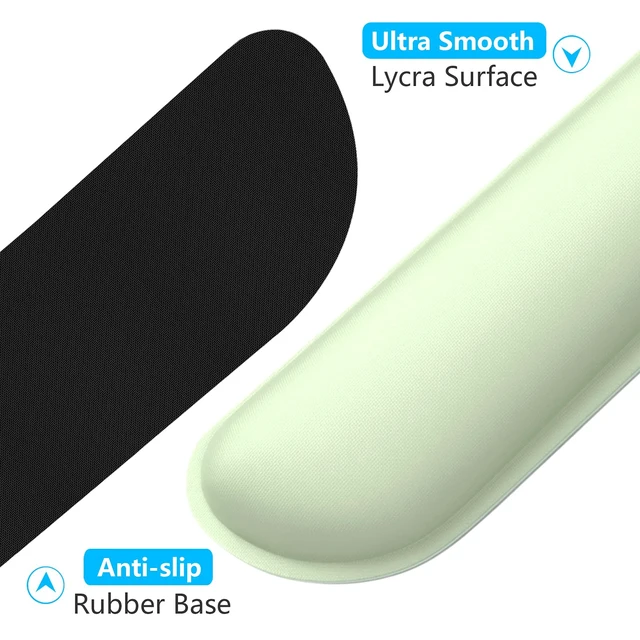 Alt view image 4 of 7 - Enlarge Keyboard Wrist Rest, Memory Foam Keyboard Wrist Cushion for Computer Desk Mats Support, Typing Pain Relief Ergonomic Mouse Pad Rests with Non-Slip Base for Gaming, Laptop, Lake Green